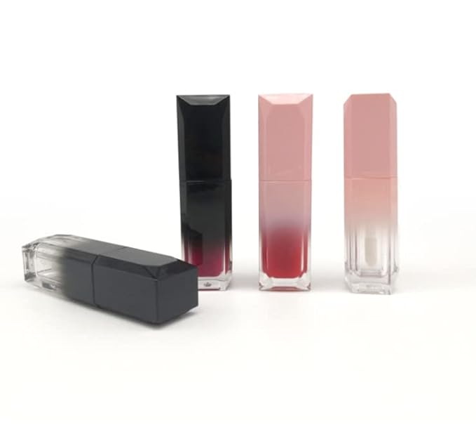 HLLMX 3PCS 5ml Lip Gloss Tube Plastic Vials Empty Refillable Lip Balm Bottles Container Lip Glaze Tube DIY Makeup Liquid Lipstick Bottle Container Red Lids Cosmetic Tube for Women Girl
