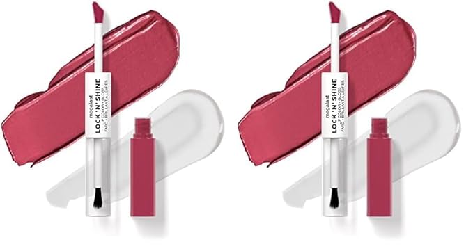 wet n wild Megalast Lock 'N' Shine Lip Color + Gloss Lipstick La Pink (Pack of 2)