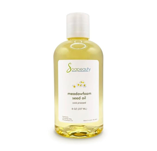 Soapeauty MEADOWFOAM SEED OIL Cold Pressed Unrefined | 100% Pure Natural Meadowfoam Seed Oil for Face & Hair | Moisturizer for Skin, Promotes Hair Growth, Balms | 8 fl oz