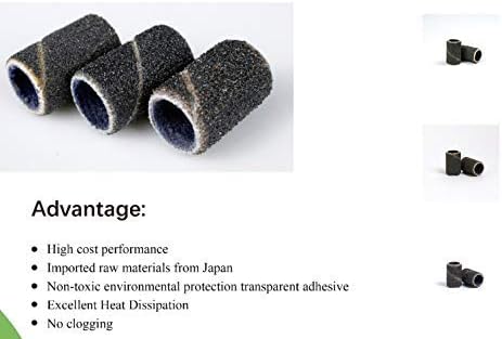 PANA 100 Pieces Nail Sanding Bands Professional Nail Manicure Great Fit for Nail Drill Bits for Acrylic Nails (80 Grit, Black)