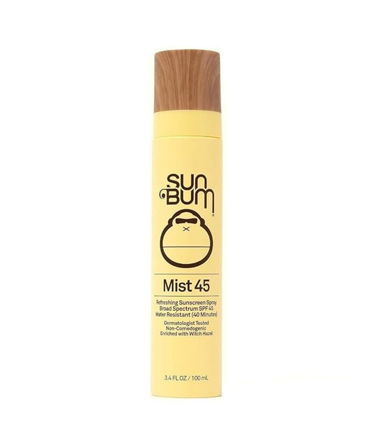 Sun Bum Original SPF 45 Sunscreen Mist - Broad Spectrum Moisturizing Facial Sunscreen Spray with Vitamin E - Hawaii 104 Act Compliant (Made without Octinoxate & Oxybenzone) - Travel Friendly - 3.4 oz
