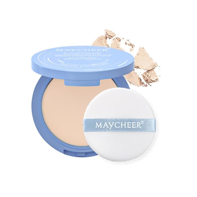LAMUSELAND Pressed Powder Compact, Oil Control Brighten Skin Girls (JG01)