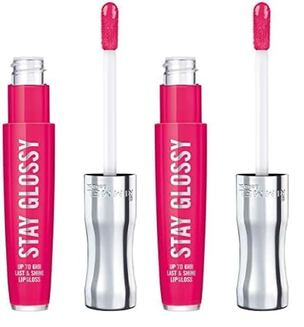Rimmel Stay Glossy 6HR Lip Gloss, The Future is Pink, 0.18 Fl Oz (Pack of 2)