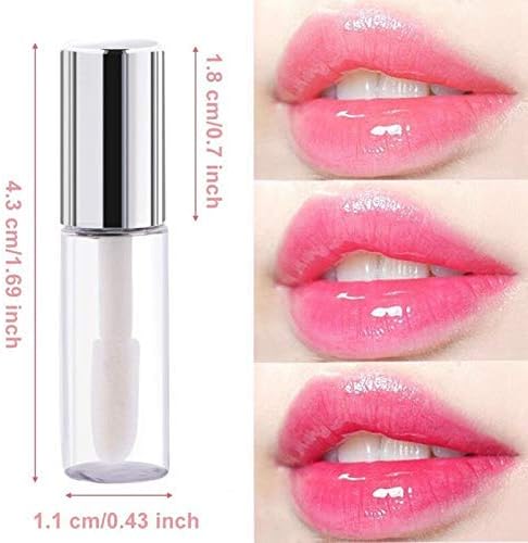 45Pcs Reusable Lipstick Bottle, 1.2 ML Lip Gloss Tube Empty Lip Gloss Tubes Container Clear Mini Empty Lip Balm Bottles Handmade Cosmetics Subdivision Bottles for Travel Use DIY Cosmetic Storage