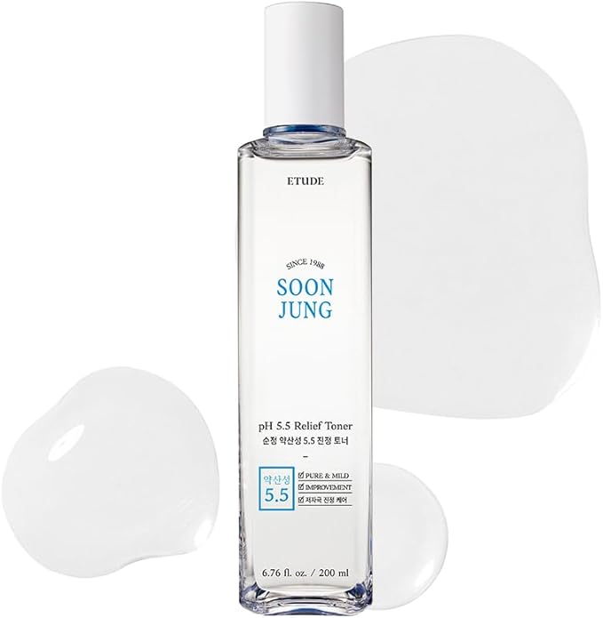 ETUDE Soonjung pH5.5 Relief Toner 200ml (New Version) | Skin Care Solution | Low PH Toner for Sensitive Skin | Non-Comedogenic, Hypoallergenic & Fragrance Free Moisturizer for Face