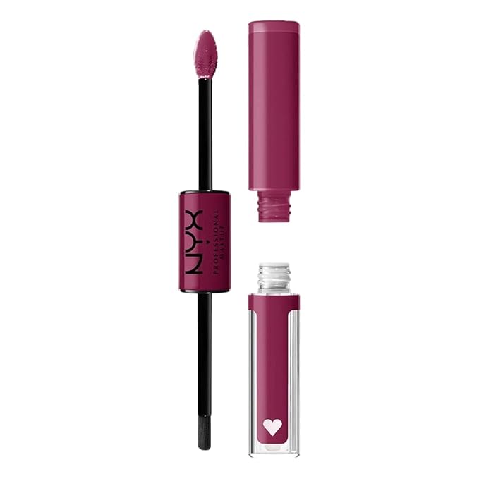 NYX PROFESSIONAL MAKEUP Shine Loud, Long-Lasting Liquid Lipstick with Clear Lip Gloss - In Charge (Perfect Berry)