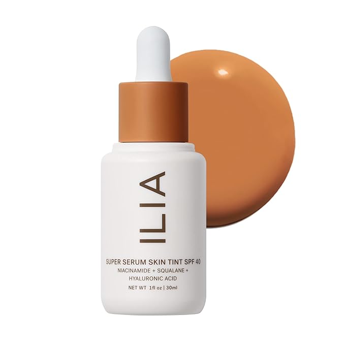 ILIA - Super Serum Skin Tint SPF 40 | Non-Comedogenic, Vegan, Lightweight to Help Against Blue Light, + Pollution while Hydrating, Smoothing, + Refining (Dominica ST14, 1 fl oz | 30 ml)