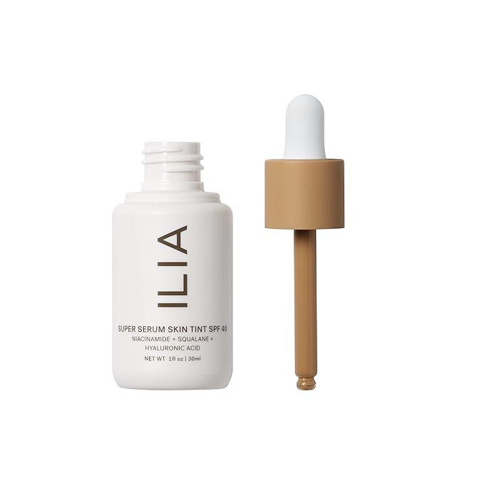 ILIA - Super Serum Skin Tint SPF 40 | Non-Comedogenic, Vegan, Lightweight to Help Against Blue Light, + Pollution while Hydrating, Smoothing, + Refining (Matira ST11, 1 fl oz | 30 ml)