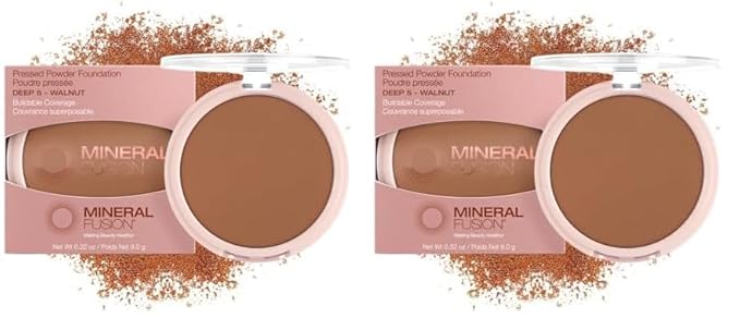 Mineral Fusion Pressed Powder Foundation, Deep 5, 0.32 Ounce (Pack of 2)