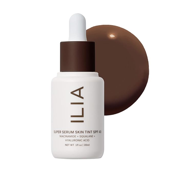 ILIA - Super Serum Skin Tint SPF 40 | Non-Comedogenic, Vegan, Lightweight to Help Against Blue Light, + Pollution while Hydrating, Smoothing, + Refining (Lovina ST19, 1 fl oz | 30 ml)