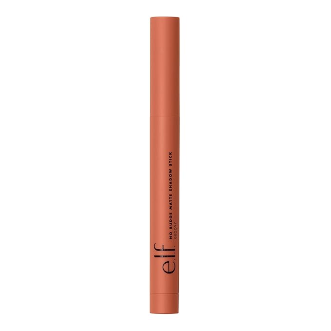 e.l.f. No Budge Matte Shadow Stick, One-Swipe Cream Eyeshadow Stick, Long-Wear & Crease Resistant, Matte Finish, Groovy