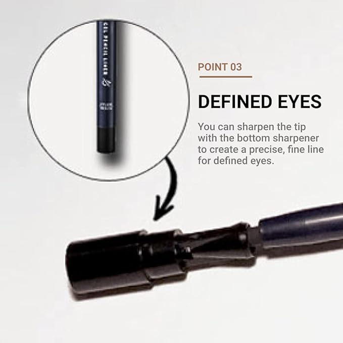 ETUDE Proof 10 Gel Pencil Liner 0.3g (#1 Black) | Creamy Gel Texture Eyeliner with Wearable Shades to Create Precise Line Eye Makeup without Efforts, Korean Makeup, Perfect for Gift