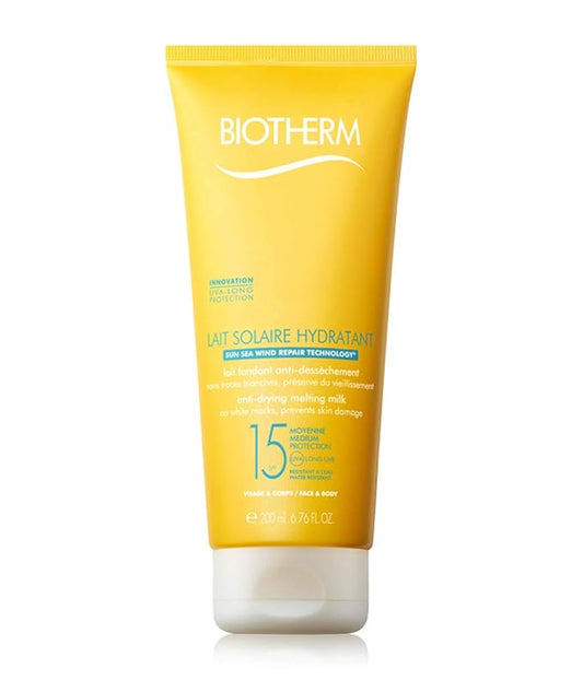 Biotherm Lait Solaire Hydratant Anti-Drying Melting Milk, SPF 15, Face and Body, 1 Count