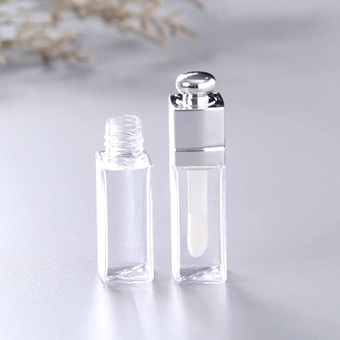 6 Pcs 3ml Empty Lip Gloss Tubes Containers Clear Refillable Lip Balm Bottles Transparent Mini Lipstick Containers for DIY Makeup Lip Gloss Makeup
