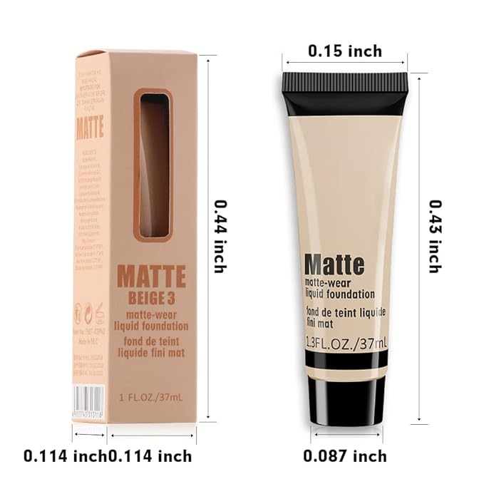 1 Pack Matte Oil Free Concealer Foundation Cream,Professional