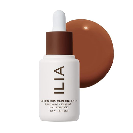 ILIA - Super Serum Skin Tint SPF 40 | Non-Comedogenic, Vegan, Lightweight to Help Against Blue Light, + Pollution while Hydrating, Smoothing, + Refining (Miho ST17, 1 fl oz | 30 ml)