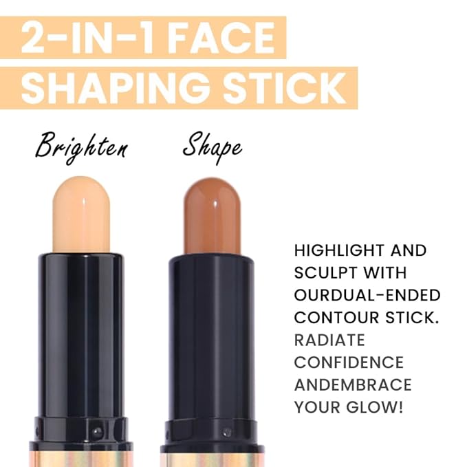 Kaely 2in1 Cream Bronzer Highlighter Stick,Face Shaping Contouring Shades Makeup,16