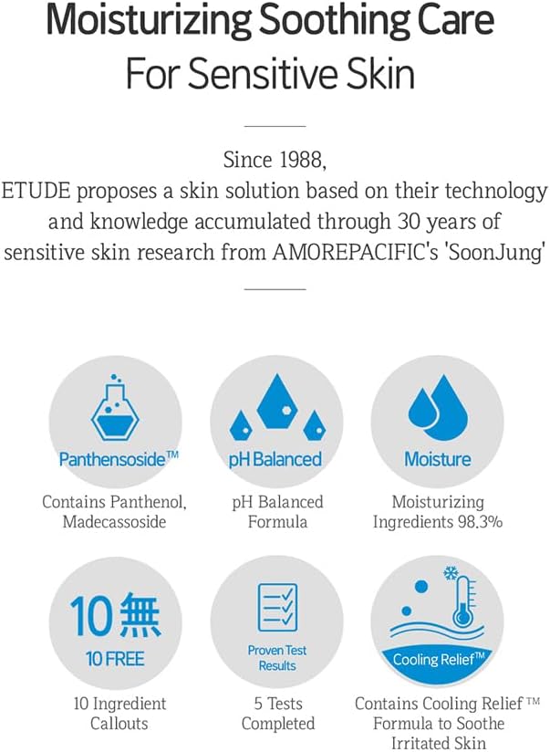 ETUDE Soonjung pH5.5 Relief Toner 11.83 fl.oz (350ml) 23AD | Skin Care Solution | Low PH Toner for Sensitive Skin | Non-Comedogenic, Hypoallergenic & Fragrance Free Moisturizer for Face