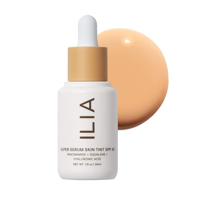 ILIA - Super Serum Skin Tint SPF 40 | Non-Comedogenic, Vegan, LIghtweight to Help Against Blue Light, + Pollution while Hydrating, Smoothing, + Refining (Ora ST6, 1 fl oz | 30 ml)