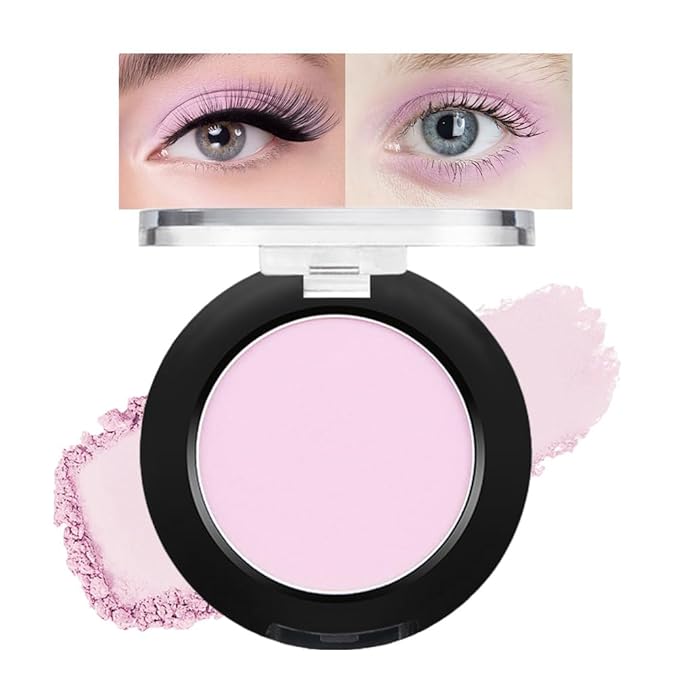 Monochrome Matte Eyeshadow Makeup Palette, Highly Pigmented Ice Pink Eyeshadow Palette, Matte Pressed Powder Eye Shadow Makeup, Single Vegan Eye Shadow, Daily Evening Women Girls Eyeshadow Gift 03