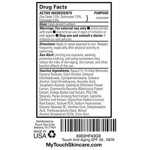 Age Defying SPF 30 Sunscreen Moisturizer Face Cream with Vitamin C, E, & Hyaluronic Acid for Face, Neck, or Body - Fragrance and Oil Free - 3.3 Oz