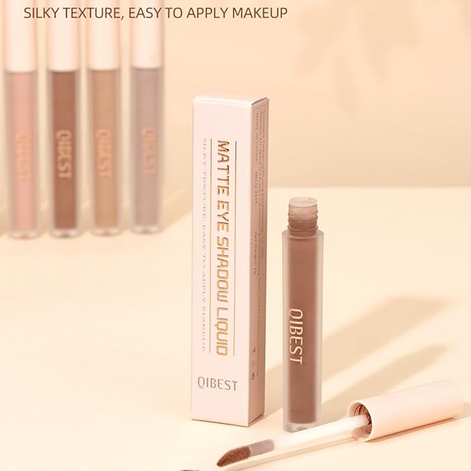 Matte Eyeshadow liquid Long Lasting High-pigmented Eye shadow Gel Eye Makeup (Matte Brown)