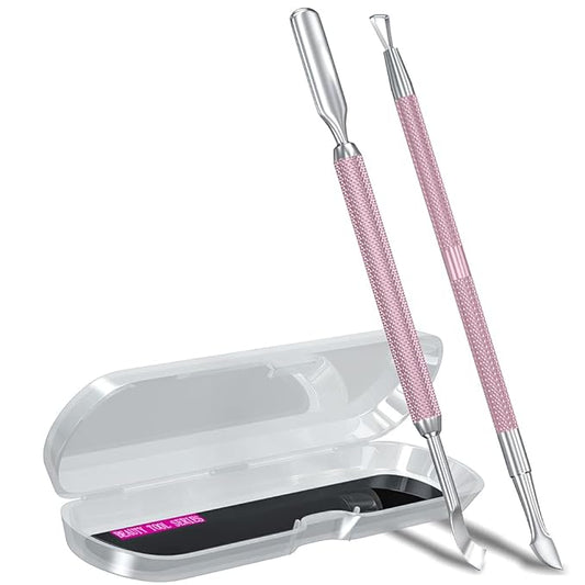 2PCS Metal Lilac Cuticle Pusher