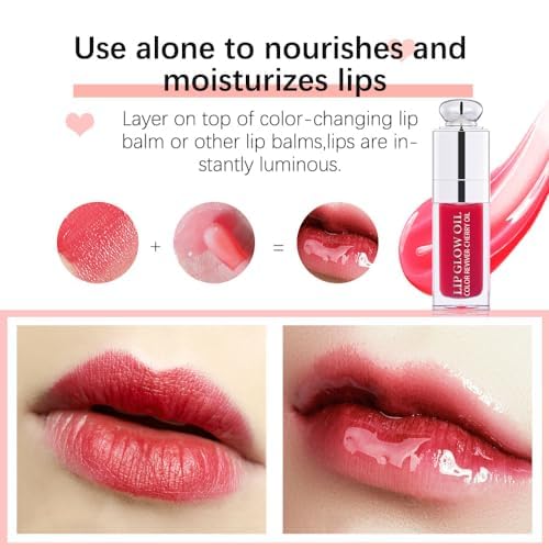 Plumping Lip Oil,Hydrating Gloss Tinted Lip