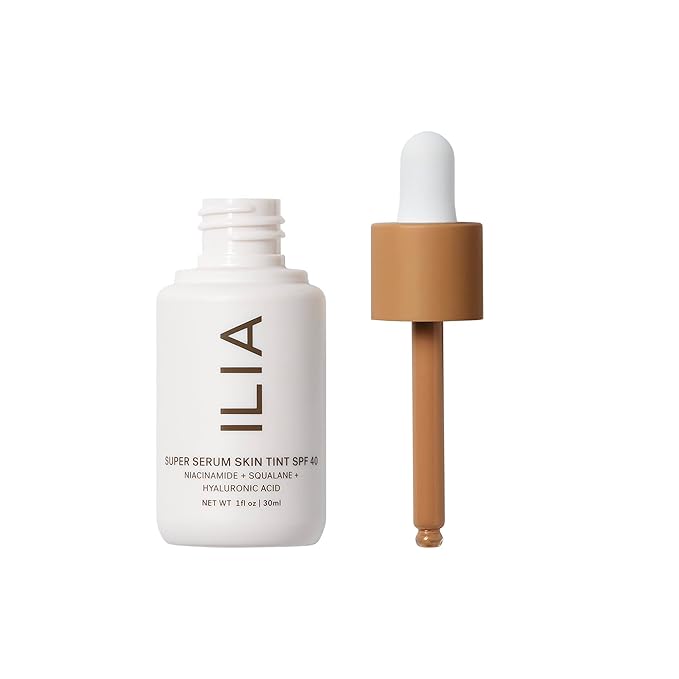 ILIA - Super Serum Skin Tint SPF 40 | Non-Comedogenic, Vegan, Lightweight to Help Against Blue Light, + Pollution while Hydrating, Smoothing, + Refining (Ramla Bay ST12.5, 1 fl oz | 30 ml)