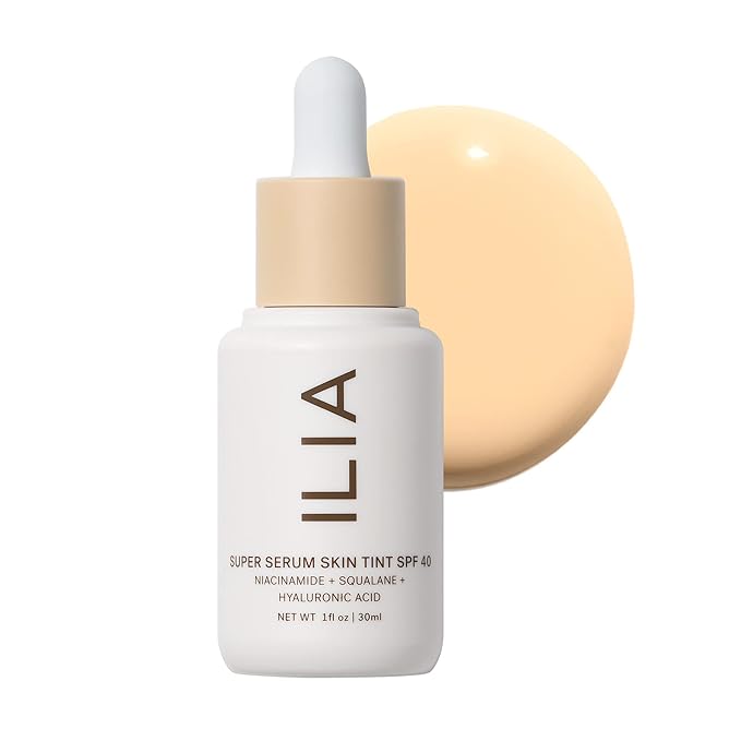 ILIA - Super Serum Skin Tint SPF 40 | Non-Comedogenic, Vegan, Lightweight to Help Against Blue Light, + Pollution while Hydrating, Smoothing, + Refining (Sombrio ST2.5, 1 fl oz | 30 ml)