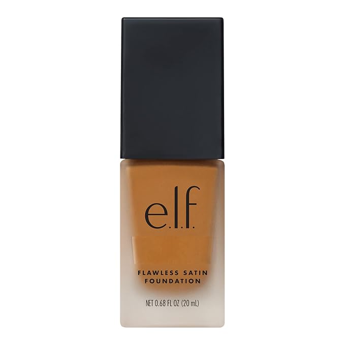 e.l.f. Flawless Satin Foundation, Lightweight & Medium Coverage, Semi-Matte Finish, Vegan & Cruelty-Free, Latte, 0.68 Fl Oz (20mL)
