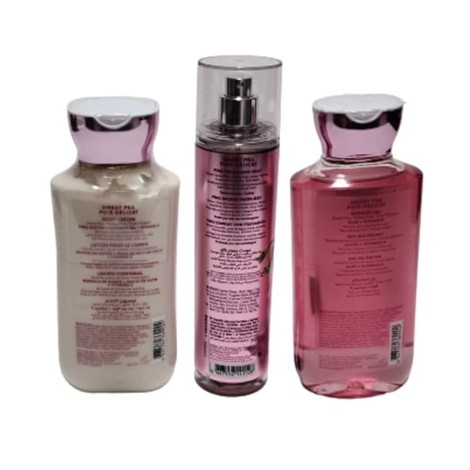 Bath and Body Works Sweet Pea Set, Body Lotion, Shower Gel and Fragrance Mist, Full Size