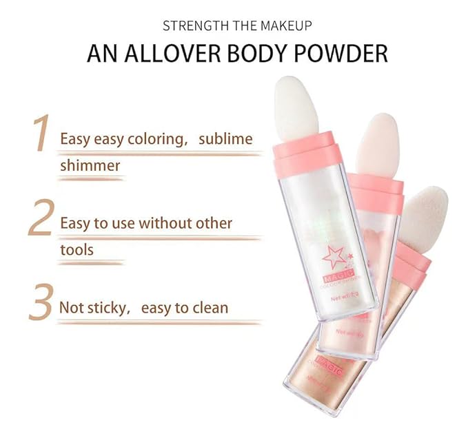 Glitter Powder Highlighter Makeup, Body Brightens the Natural Fairy Pink)