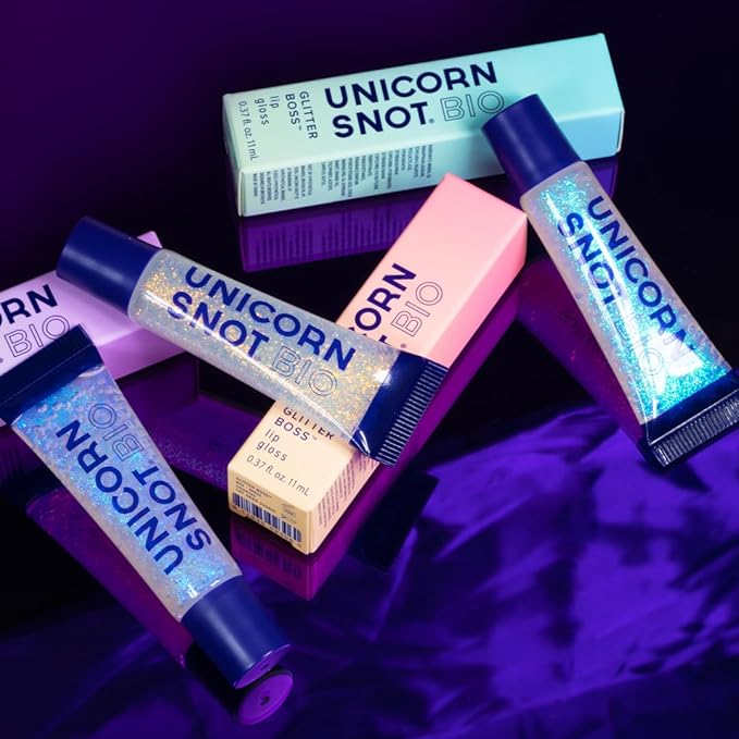 UNICORN SNOT Glitter Lip Gloss - Sparkly Lip Shine - Stocking Stuffers for Women, Gifts for Teen Girls - Vegan & Cruelty-Free Non-Sticky Formula Gloss Glitter Makeup - Opalescent Rose Gold (Nova)