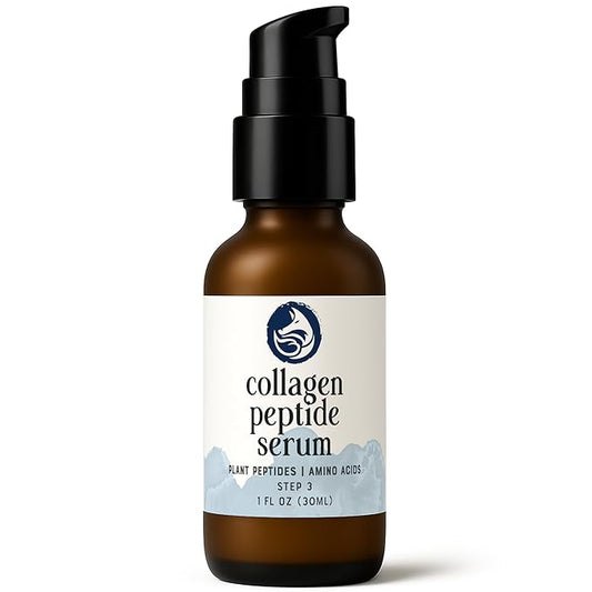 Peptides Serum for Face - Collagen Booster - Anti-Aging - Tighten Lift Hydrate & Plump All Skin Types, Reduce Fine Line & Wrinkles, All Natural Ingredients - Foxbrim Naturals (1 Fl Oz)