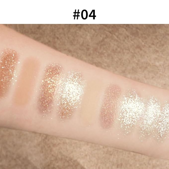 Eyeshadow Palette Makeup- 9 Colors Naked Eyeshadow Palette Matte Shimmer Korean Natural Eye Shadow palettes Highly Pigmented Naturing-Looking Long Lasting (#04)