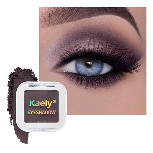 Buildable Matte Eyeshadow Makeup Palette Single - Smokey Plum Shades | Creamy Pressed Powder for Easy Blending | Mini Travel Palette for Women | Everyday Natural Eye Makeup