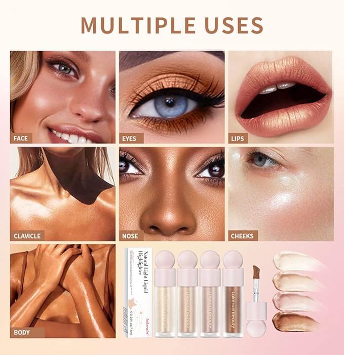 UNYOKE Liquid Highlighter, Highlighter makeup Stick,Makeup Highlighter Face Body Highlighter.-04#