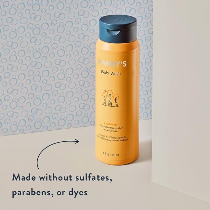 Harry's Body Wash for Men, Redwood, 16 Fl Oz (Pack of 4) - Packaging May Vary
