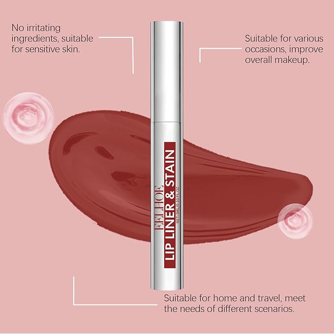 Peel Off Lip Stain Tattoo Set, 3 Colors Peel Off Lip Liner, Removable Lip Liner Set, Matte Finish Waterproof Lip Liner Pencil, Transfer-proof Peel Off Lip (3Colors/Set, B)