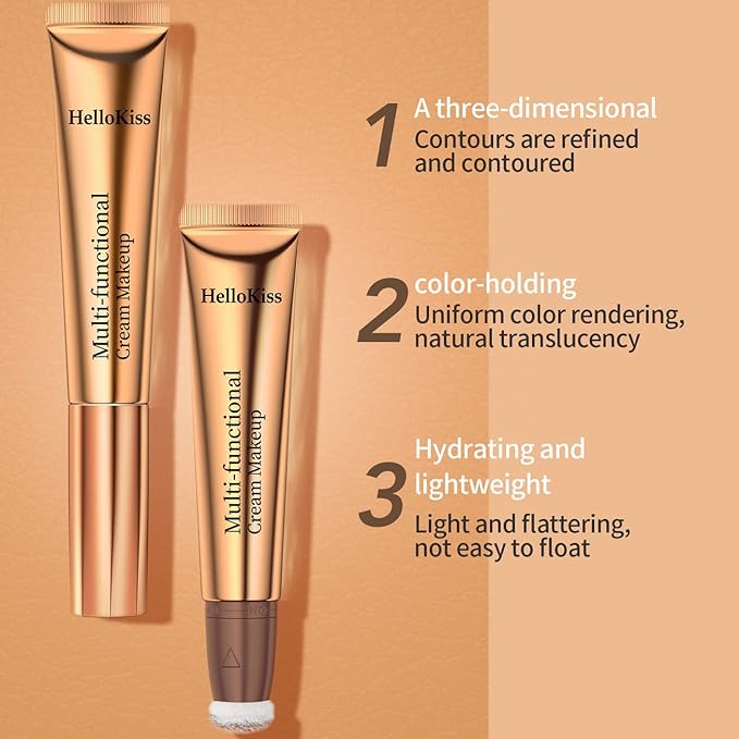 Liquid Contour Beauty Wand, Cream Highlighter Makeup Stick,Smooth Stick, Cruelty-free(02+05)