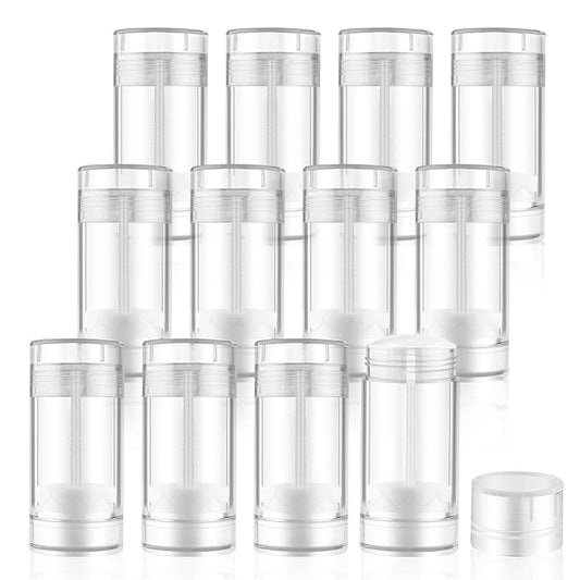 12 Pieces 15g Clear Plastic Deodorant Tubes,Lipstick