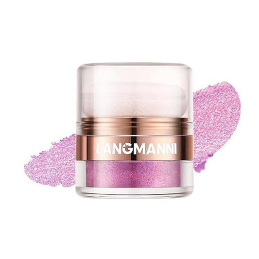 Glitter Body Highlighter Powder Body Shimmer Sparkle Face sponge head(Purple)