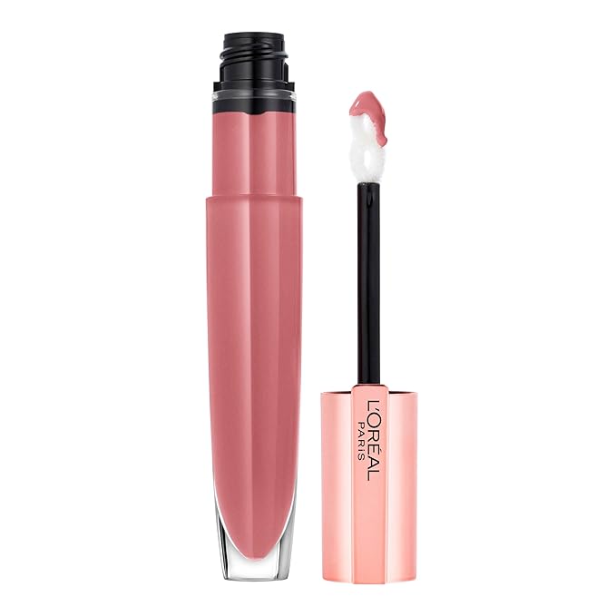 L'Oreal Paris Glow Paradise Hydrating Tinted Lip Balm-in-Gloss with Pomegranate Extract & Hyaluronic Acid, Ultra-Gentle, Non-Sticky Formula, Feathery Fleur, 0.23 Fl Oz