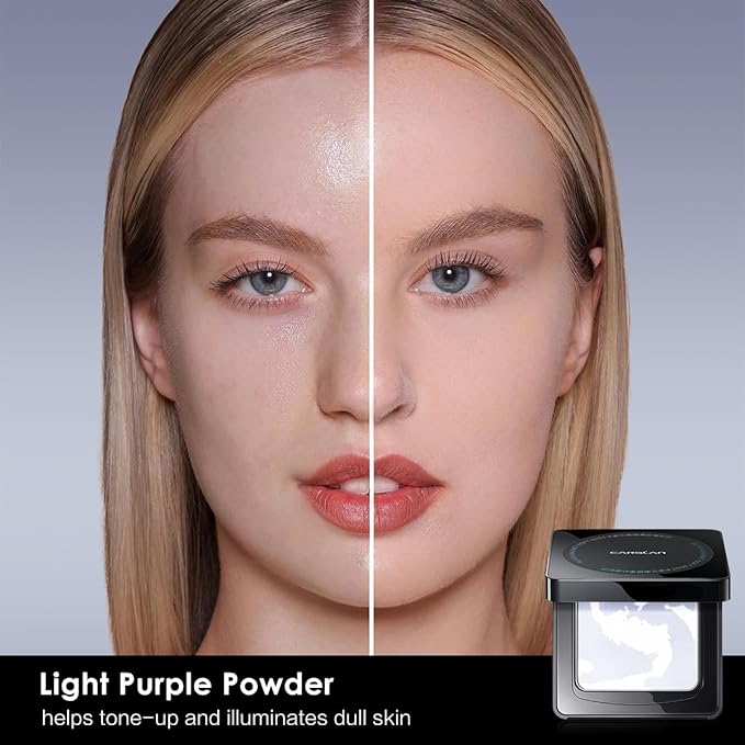 Oil Control Face Pressed Powder Compact, 24H Longlasting skin () 0.28Oz