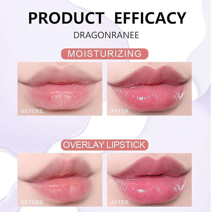 6 Pcs Roll-on Lip Gloss Set, Clear Lip Gloss Crystal Jelly Liquid Lipstick, Plumping Lip Oil Moisturizing Hydrating Non-Sticky, Nice Gift for Women Girl