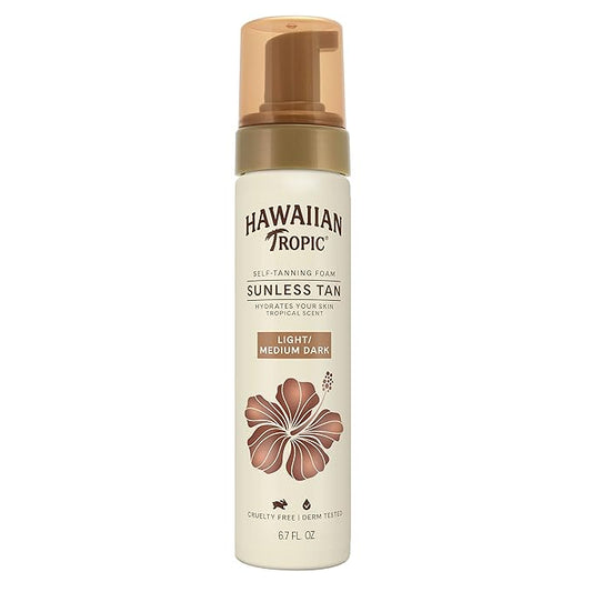 Hawaiian Tropic Sunless Tan Light/Medium Self-Tanning Foam, 6.7oz | Self Tanner Light, Self Tanner Medium, Sunless Tanner, Sunless Tanning Foam, 6.7oz