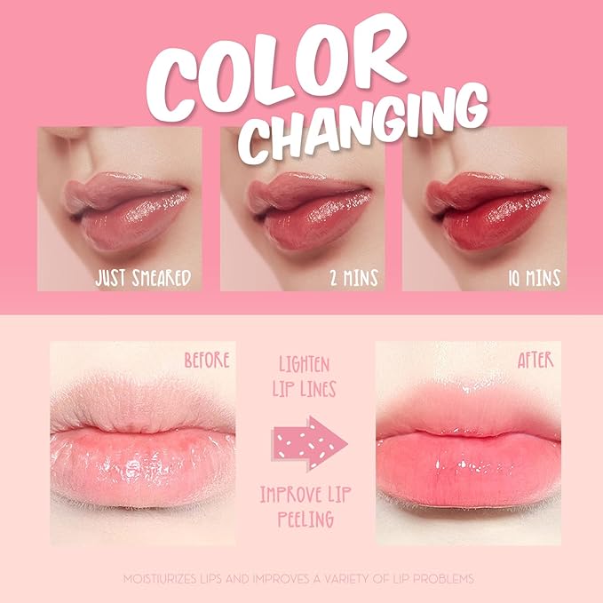 VIOLA HOUSE Color Changing Lip Gloss, PH Lip Tinted, High gloss lipstick, waterproof,long lasting lip care. 5g