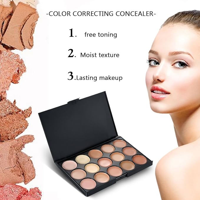 15 Colors Cream Foundation & Contour Palette, Professional