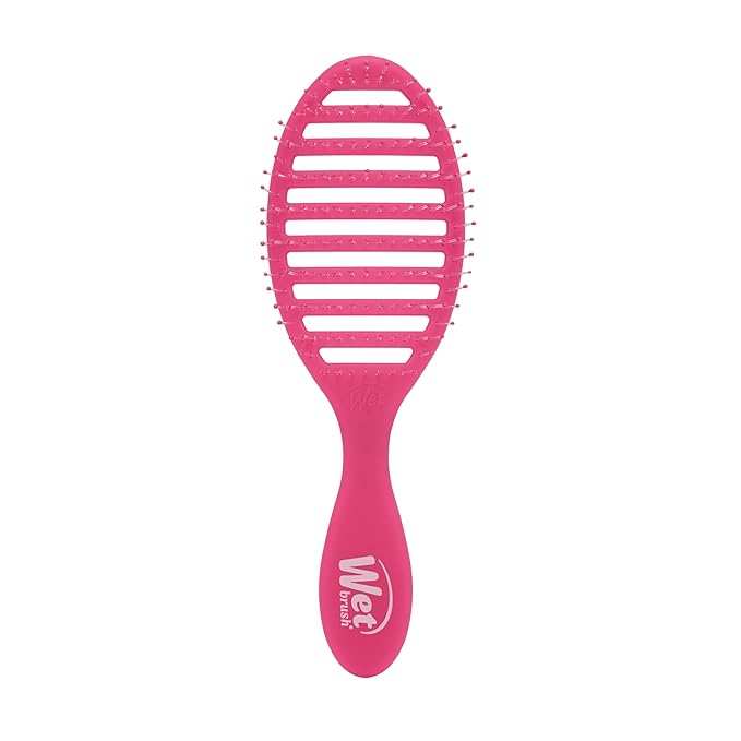 Wet Brush Speed Dry Hair Brush, Pink Frost - Vented Design & Soft HeatFlex Bristles Are Blow Dry Safe - Ergonomic Handle Manages Tangles - Pain-Free Hair Accessories